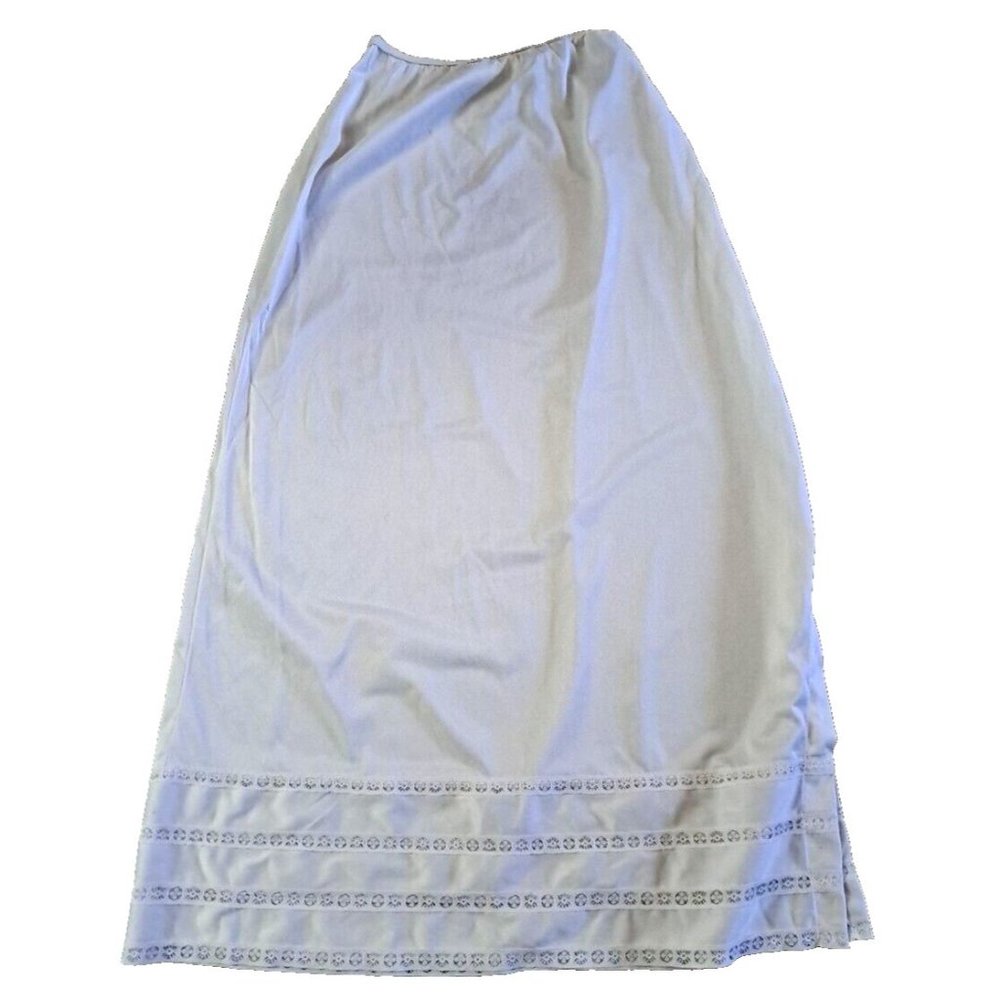 Womens Vintage Artemis White Slip Lace Helm Antron Nylon Maxi Retro Lingerie L